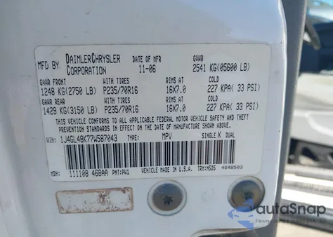 2007 Jeep Liberty Sport from USA, damaged, VIN 1J4GL48K77W587043